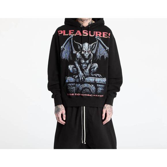 NEW PLEASURES gargoyle hoodie in black